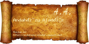 Andaházy Aladár névjegykártya